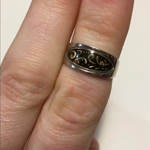 Floral & Silver Ring